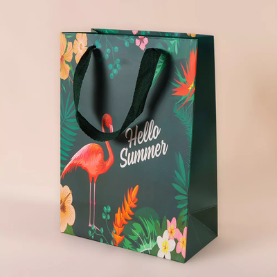 Sock Giấy cá nhân hóa Túi mua sắm bằng giấy in Flamingo Túi đựng bằng giấy có tay cầm